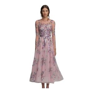 Jenny Packham Effie Floral Embroidered Dress Size 4 (uk 8)